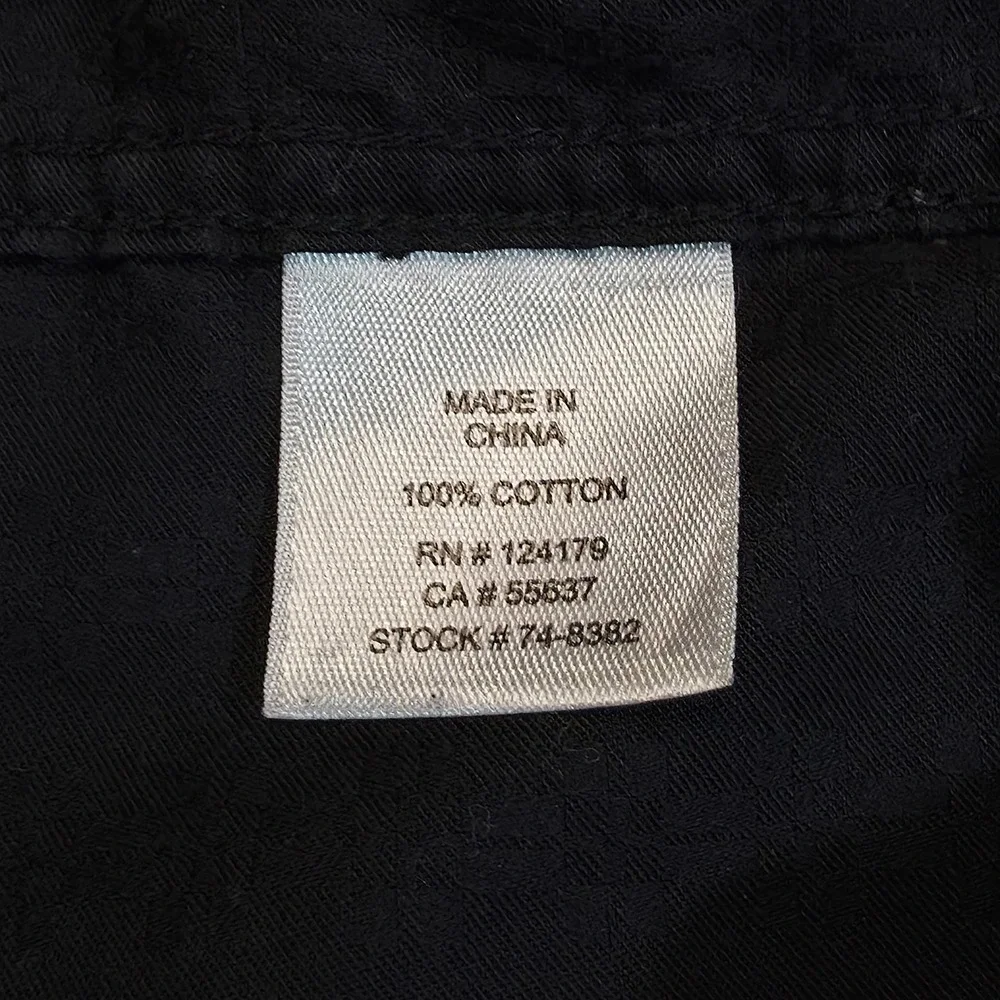 JOHNSTON‎ & MURPHY Mens Black Textured Stripe Long Sleeve Button Up Shirt XXL